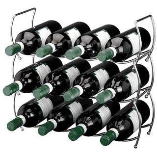 Edles Edelstahl Weinregal - für 12 Flaschen - erweiterbar - Weinständer - Flaschenregal - Regal