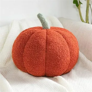 Famanu 3D Plüsch Kürbis Dekokissen - Rot, 30 cm