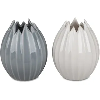 Formano Dekorative Blumenvase Dekovase Vase 17cm in Vanilla oder Grau