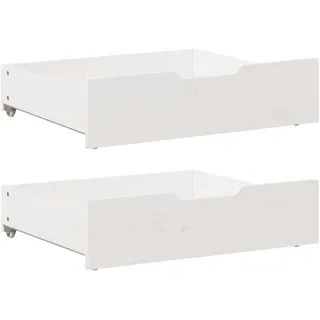 vidaXL Bettschubladen 2 Stk. Weiß 75x55x17 cm Massivholz Kiefer