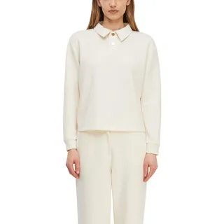 Comma, Softes Sweatshirt Polokragen Creme 40
