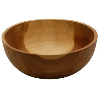 Casa Moro Servierschale Holzschale Holz 25 cm Teak Dekoschale Brotkorb Schale, 100 % Teakholz, aus einem Teakstammring - ganz ohne Leim oder Furnier