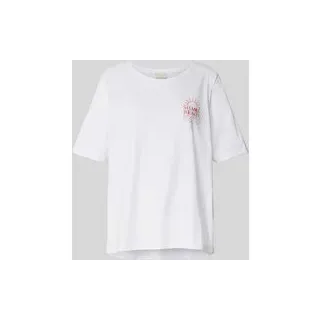 T-Shirt mit Statement-Stitching, Weiss, S