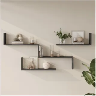 [en.casa] Vepinshul Wandregal 142 x 14,5 x 74,5 cm Anthrazit