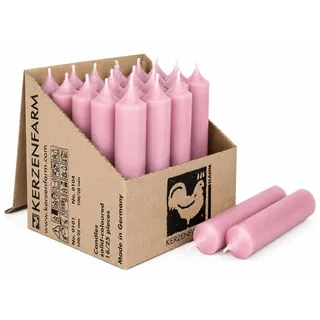 Kurze Stabkerzen Tafelkerzen durchgehend gefärbt Spitzkerzen für die Tisch-Deko zur Hochzeit Weihnachten & Party (25, Rosa)