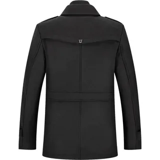 Herren Wintermantel, Slim Fit Zweiteiliger Mantel für Business und Freizeit, Wollmantel mit Stehkragen Peacoat und Warmer Integrierter Innenjacke,... - Schwarz - 3XL
