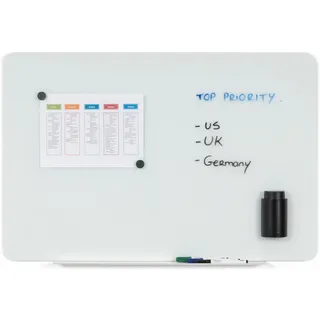 Bi-Office Glas Whiteboard 120 x 90 cm weiß