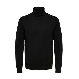 Selected Herren Rollkragen Pullover 'Berg' - Schwarz M