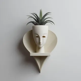 Decords 3D-Wandpflanzgefäß – Gesichts-Wandpflanzgefäß mit integriertem Topf, 28 cm