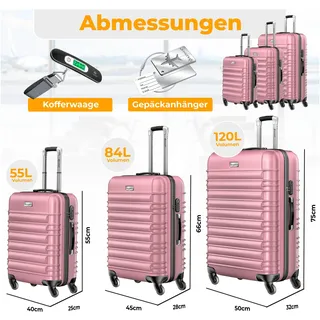 Kesser Koffer-Set 3-tlg. rosa