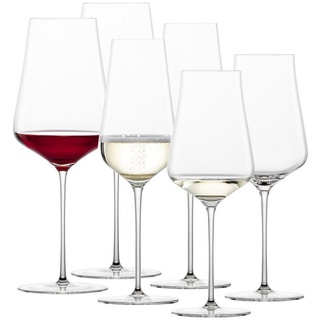 Zwiesel Glas Glas Duo Bordeaux Weißwein Champagner Gläser 6er Set, Glas weiß