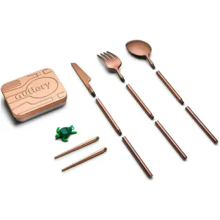 Outlery Reisebesteck-Set Edelstahl mit Aufbewahrungsdose - Rosegold