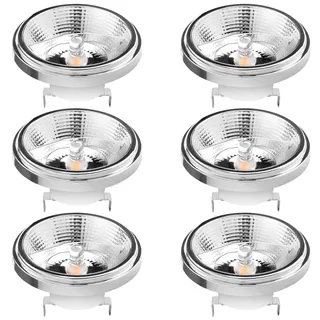TPMAFF 6er-Pack AR111-Glühbirne, G53-Reflektor-Flutlicht, 12 Watt COB, 1200 Lumen (entspricht 100 W Halogen), AC/DC 12 V Niederspannungs-Spotlicht, nicht dimmbar