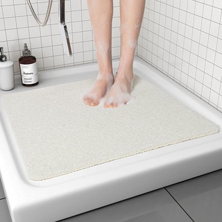 Quadratische Duschmatte, rutschfeste Anti-Schimmel-Badematte 60x60 cm, Luffa-Duschmatten für Innendusche, schnell trocknende Badematte für Badezimmerboden, Badewannenmatte für ältere Menschen (weiß)