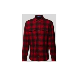 Regular Fit Freizeithemd mit Haifischkragen, Rot, L