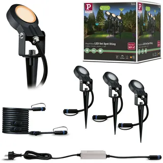 Paulmann LED Gartenstrahler Sting Aluminium 23,8 cm 3 Stk insektenfreundlich anthrazit