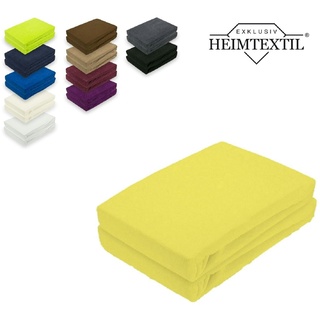 EXKLUSIV HEIMTEXTIL Doppelpack Marke Frottee Spannbettlaken Gelb 90 x 200 cm