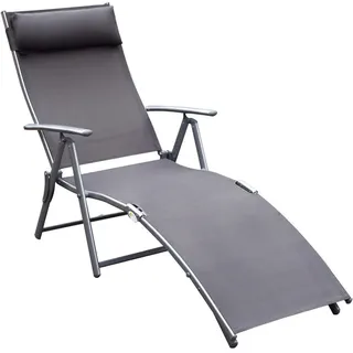 Outsunny Sonnenliege 137 x 63,5 x 100,5 cm Grau