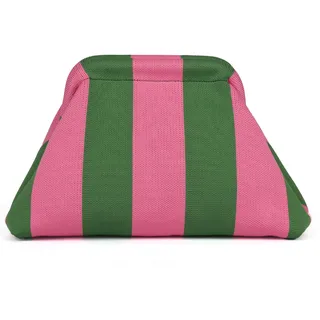 Didida Sommer-Strand-Clutch-Geldbörsen für Damen, Colorblock-Knödeltasche, gerüscht, gehäkelt, Handtaschen, Wolkentasche, Crossbody, gewebte Tasche, Grün / Rosa