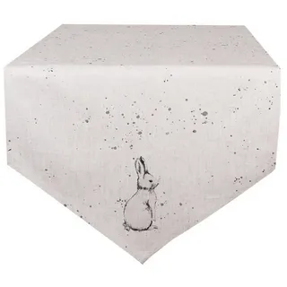 Macosa Home Tischläufer Ostern 50 x 160 cm Osterhase Baumwolle Osterdeko (Osterdeko modern, Tischmatte Tischband Tafelläufer), Läufer Tischdecke Tischwäsche Tischdekoration grau