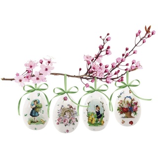 4Er-Set Keramik-Ostereier "Frühlingsgrüße"