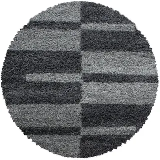 KADIMA DESIGN Werfen Hochflorteppich 160 x 160 cm Grau