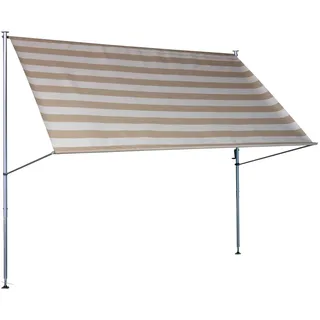 Angerer Klemmmarkise Premium 150 cm taupe/weiß