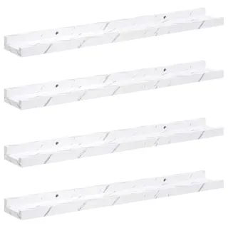 Maison Exclusive - Wandregal 4 Stk. Weiß Marmor 60 X 9 X 3 Cm Hol