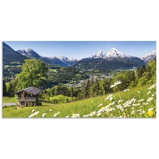 ARTland Wandbild Alu Verbundplatte für Innen & Outdoor Bild 60x30 cm Alpen Landschaft Berge Wald Gebirge Wiese Sommer Natur T1QL