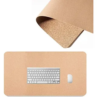 Schreibunterlage aus Naturkork, extra große Kork-Schreibunterlage, rutschfeste Tastatur, Mauspad, wasserdicht, für Büro, Laptop, Schutz, flach, glatt, leicht abwischbar