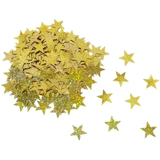 Oblique Unique® Stern Konfetti Tisch Streu Glitzernd Irisierend Deko für Weihnachten Geburtstag Party Goldene Hochzeit Feier JGA Jubiläum (Gold)