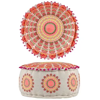 Marrakesch Orient & Mediterran Interior Pouf Garet Baumwolle 50 x 25 cm Orange