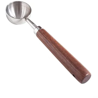 Kaffeelöffel Messlöffel aus Edelstahl Portionierer Retro für Kaffee | Kaffeedosierlöffel Kaffee Dosierlöffel mit Walnussgriff für Messen von Kaffeebohnen Gemahlene Bohnen Tee