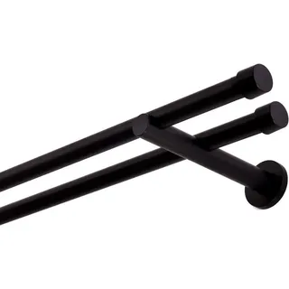 MDEKOR Vorhangstange 2-läufig Ø 19 mm 420 cm Schwarz