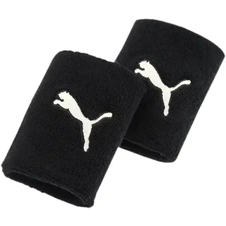 Puma Unisex Wristband long 2er Pack - Schweißband, Running & Training, Puma Logo Schwarz