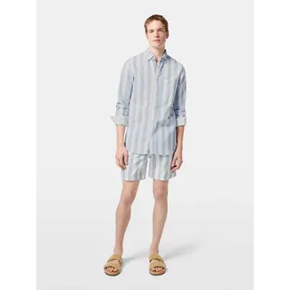 Scotch & Soda Langarmhemd Yarn-dyed linen blend striped regular fit shirt blau S