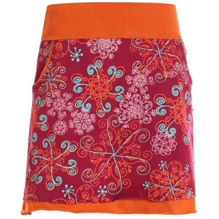 Vishes Sommerrock Kurzer Damen Sommer-Rock Sommerröcke mit Blüten bunt bedruckt Elfen, Hippie, Ethno Style rot 42