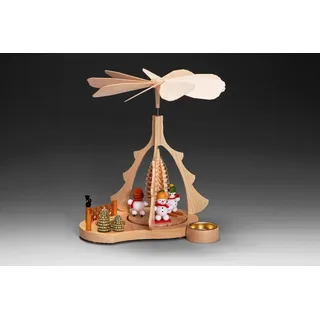 ALBIN PREIßLER Schneemann-Pyramide für Teelichter Höhe 26 cm