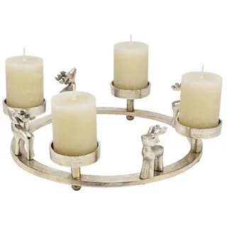 Interdesign24 Adventskranz Hirsch, Mit Hirschfiguren 39 cm Metall