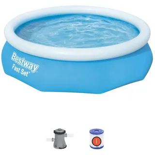 Bestway 3.0 m Fast Set Pool | Aufstellpool für Kinder und Erwachsene, komplettes aufblasbares Pool-Set mit Filterpumpe, 3.800L