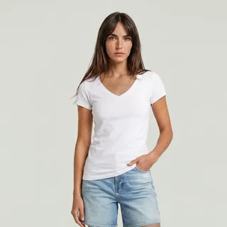 G-Star Base Kurzarm-T-Shirt Mit V-ausschnitt White S