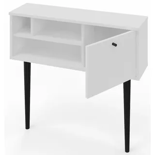 MATKAM Dotti Garderobenkonsole in moderner Skandi-Optik, H75xB85xT21, Weiß