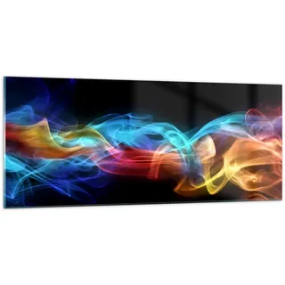 Panorama Bilder auf Glas 100x40cm Glasbild Abstrakt luft bunt figur Groß Wanddeko Bild im Glas Schlafzimmer Küche Wandbilder Dekoration Wohnzimmer Modern Wall Decor Wand Kunstdruck Art GAB100x40-2171