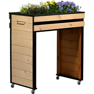 Dobar Hochbeet Wheely 77 x 47 x 88 cm Braun