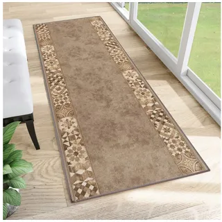 Tapiso Läufer Anti Rutsch, rechteckig, Höhe: 6 mm, Rutschfest Brücke Flur Küche Wohnzimmer Korridor Meterware beige|grau 100 cm x 360 cm x 6 mm