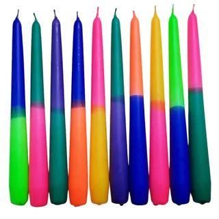 DIP DYE KERZEN SET 10 Stück Kerzen bunt mit Farbverlauf, Kerzen mehrfarbig in neon, pastell und bunt extra lang, Geschenk Frau, Freundin Mitbringsel Erwachsene, Geschenk Geburtstag Kollegin GLOWYBOX