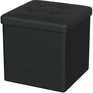 Oak & Tea Sitzhocker mit Stauraum 30 x 30 x 30 cm Schwarz