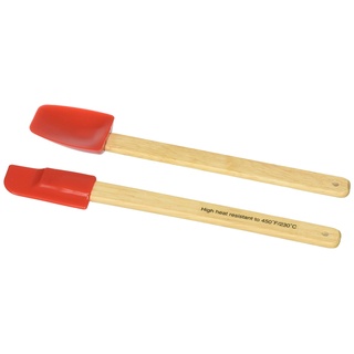 Norpro 3000R 2-Piece Spatula Set, Red Mini-Pfannenwender, Rot, 2-teilig, Holz