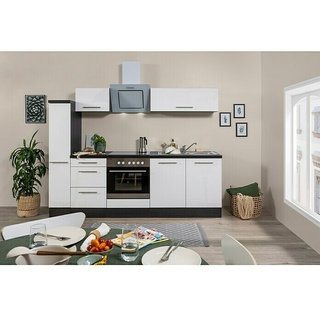 Respekta Premium Küchenzeile RP240EWCBO  (Breite: 240 cm, Weiß, Mit Elektrogeräten)