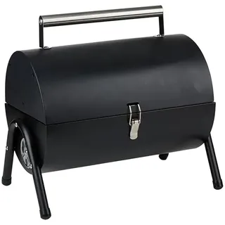 alpina Holzkohlegrill - Mini Grill - Tragbarer Tischgrill mit Grillplatte - Kohlegrill für Garten und Camping - BBQ Kompakt und Leicht - Schwarz